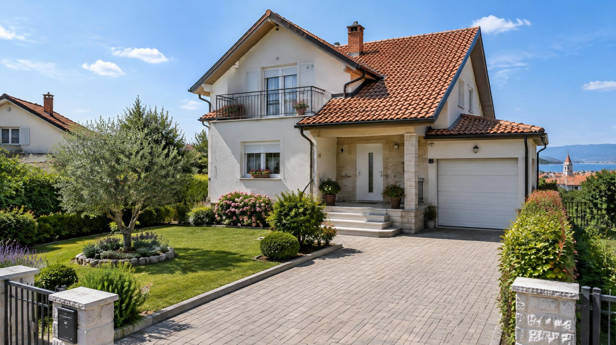 Suburban residential house with driveway