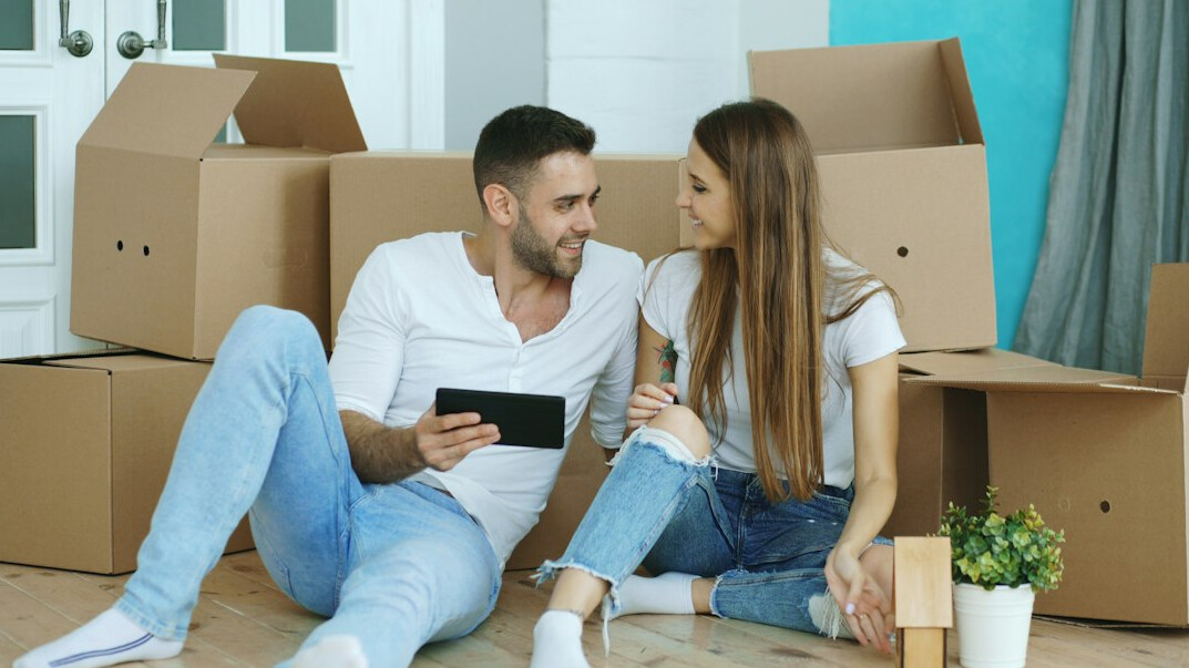 family in new apartment