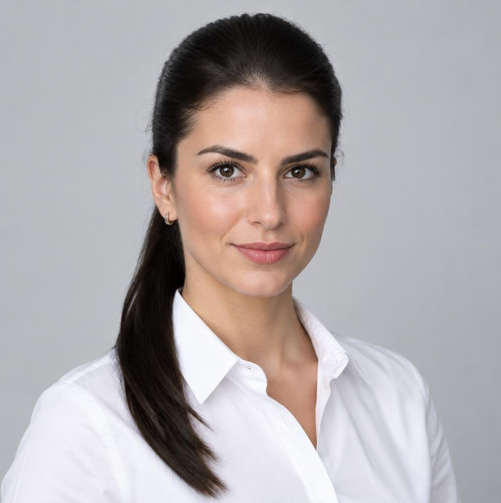 Studio portrait of a Croatian female claims manager